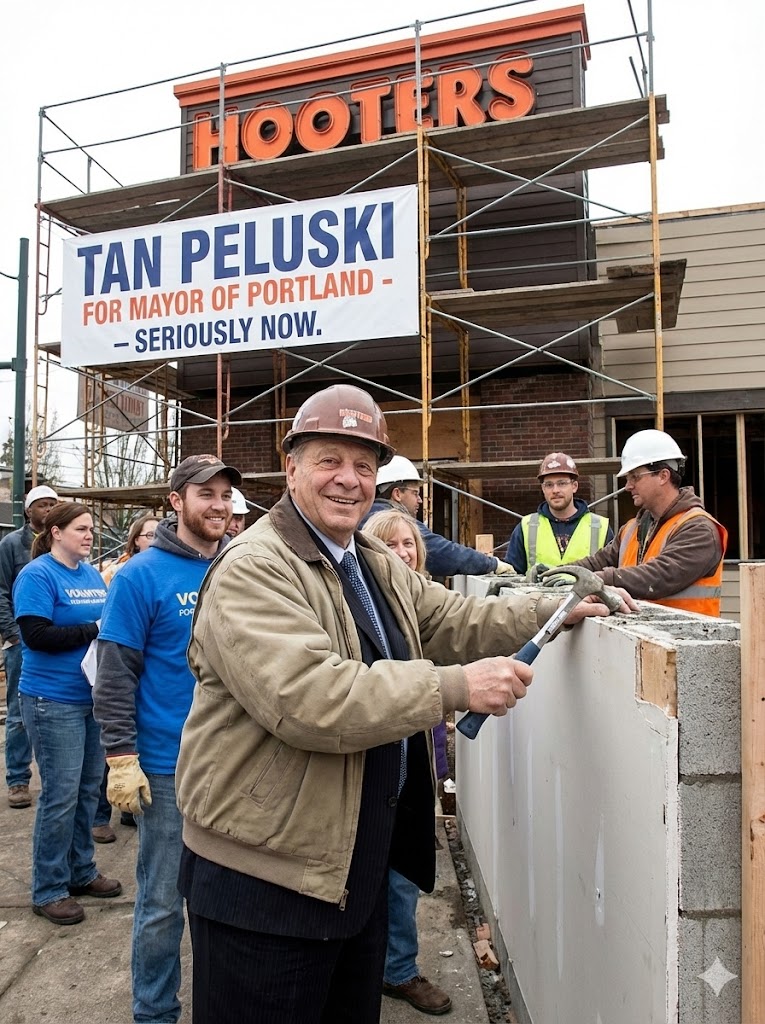 Tan Peluski volunteering at Hooters